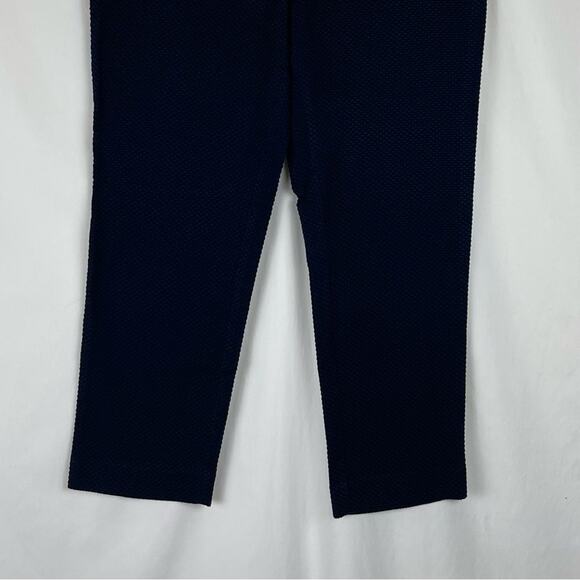 Anne Klein Navy Textured  Career Cropped Ankle Pant Size 8 - Picture 3 of 11